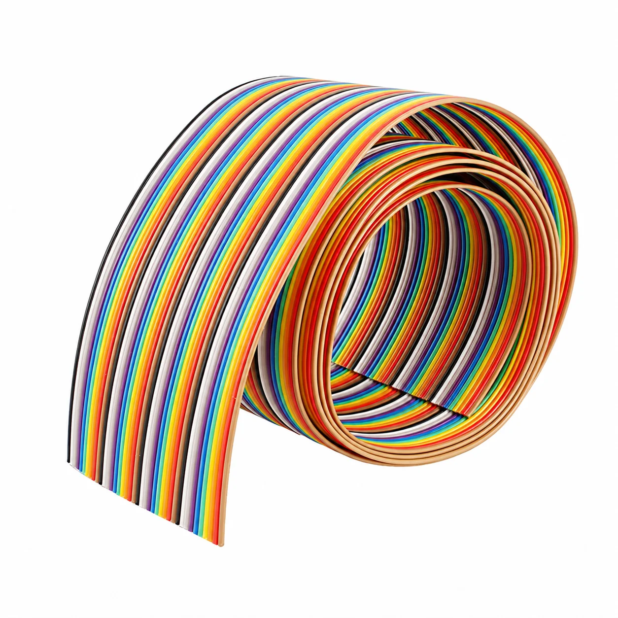 1M 40 Pin DuPont Wire Rainbow Ribbon Jumper Cable | Flat Multicolored Flexible Cable for Arduino, Raspberry Pi & Breadboard