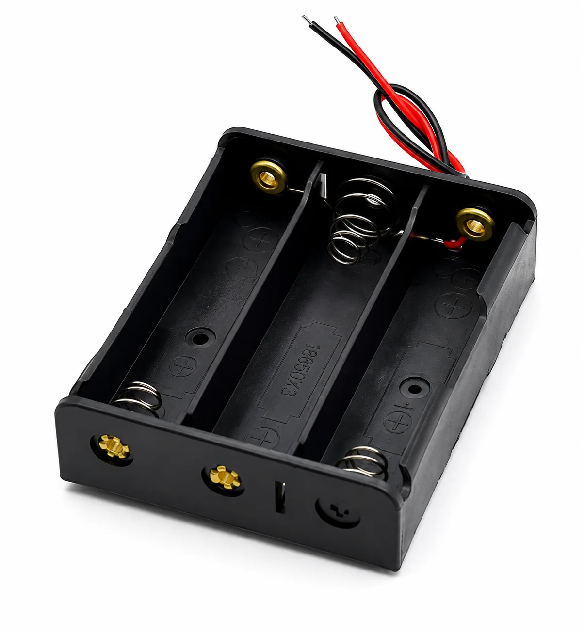3 Slot 18650 Battery Holder Case with Wire Leads – DIY Li-Ion Battery Storage Box