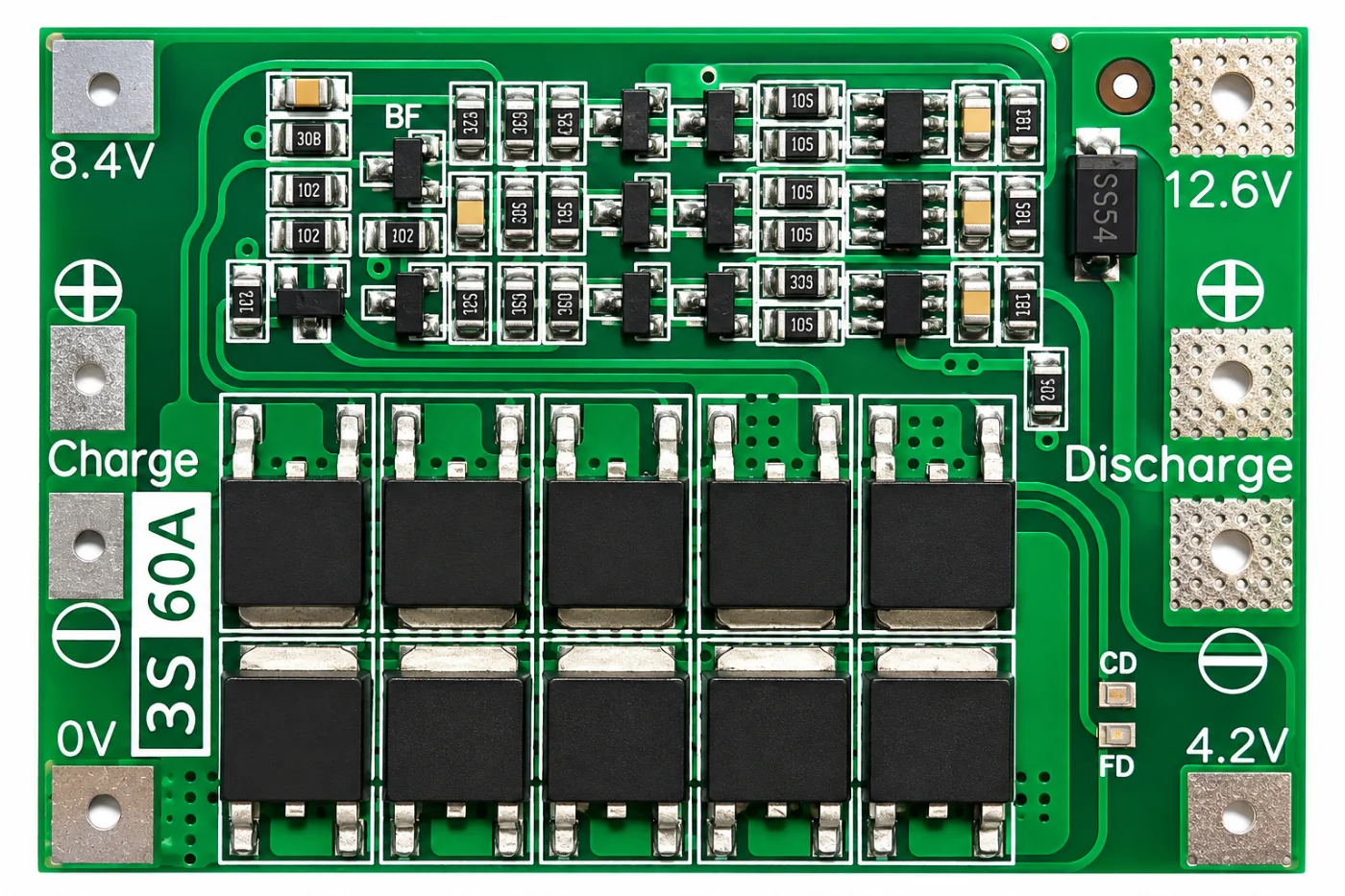 3S 60A Li-ion Lithium Battery Charger Protection Board 18650 BMS