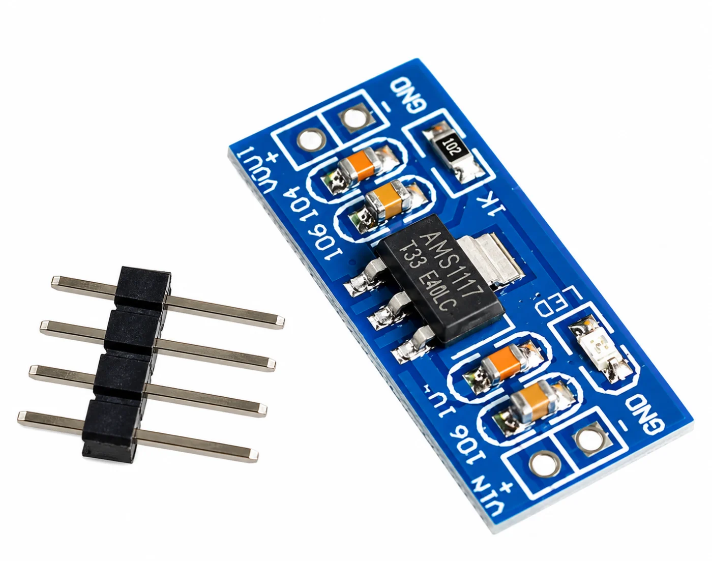 AMS1117 5V 3.3V Voltage Regulator Power Module – DC Step-Down Linear Power Supply