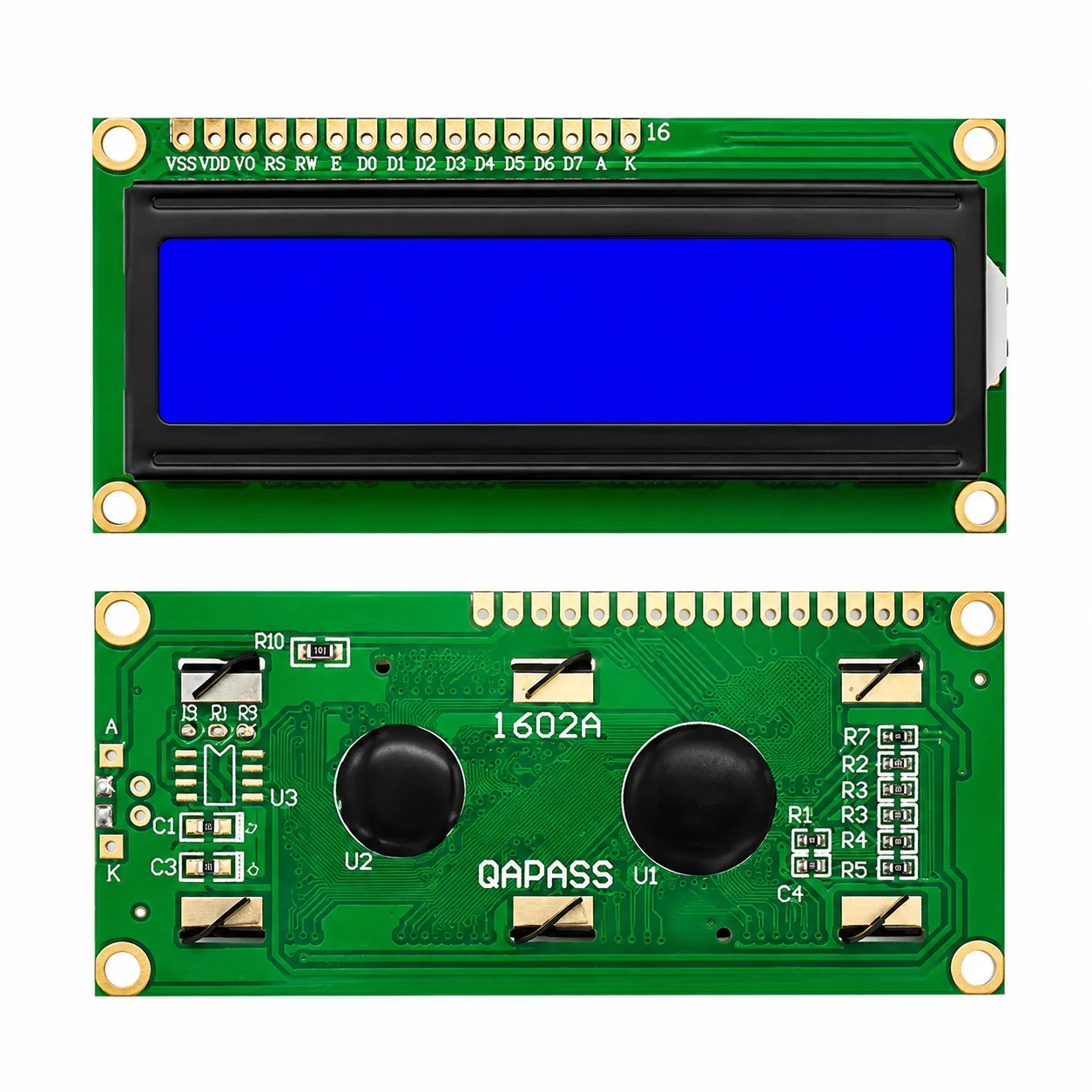 LCD1602 Blue 16×2 Display | HD44780 I2C/Parallel LCD Screen for Arduino, ESP32 & Raspberry Pi