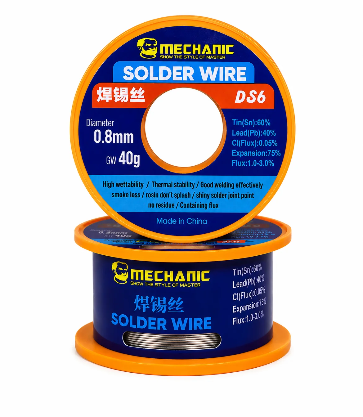 Mechanic 40g 0.8mm Solder Wire | Premium Rosin Core Solder for Electronics Repair & PCB Soldering