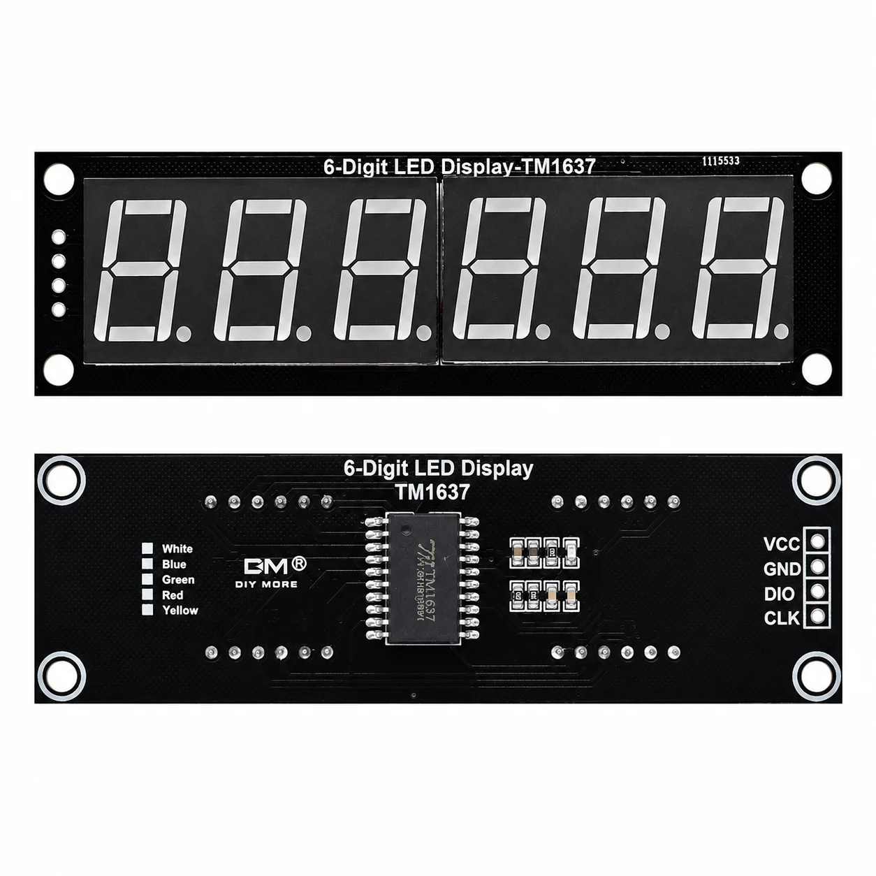 TM1637 6-Digit 0.56" Blue LED Display Module | 7-Segment Digital Display for Arduino & ESP32