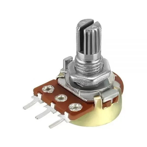 WH148 100K Potentiometer with Switch – 3-Pin 15mm Rotary Knob for Audio & Arduino