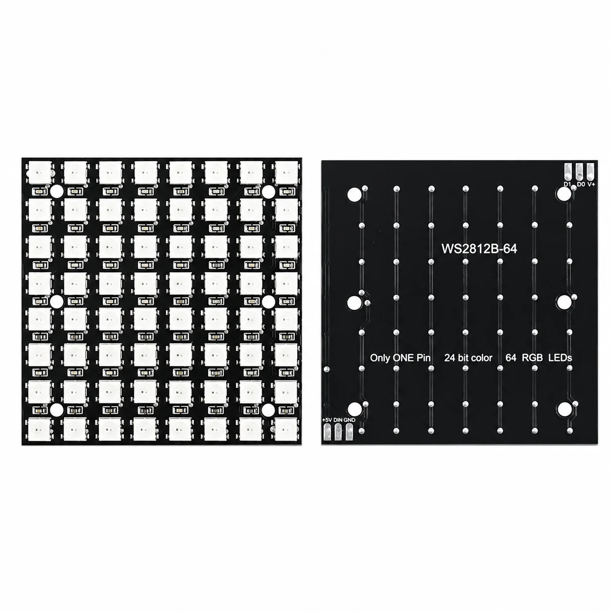 WS2812 LED 5050 RGB 8×8 64 LED Matrix | Individually Addressable RGB Display Module for Arduino, ESP32 & Raspberry Pi